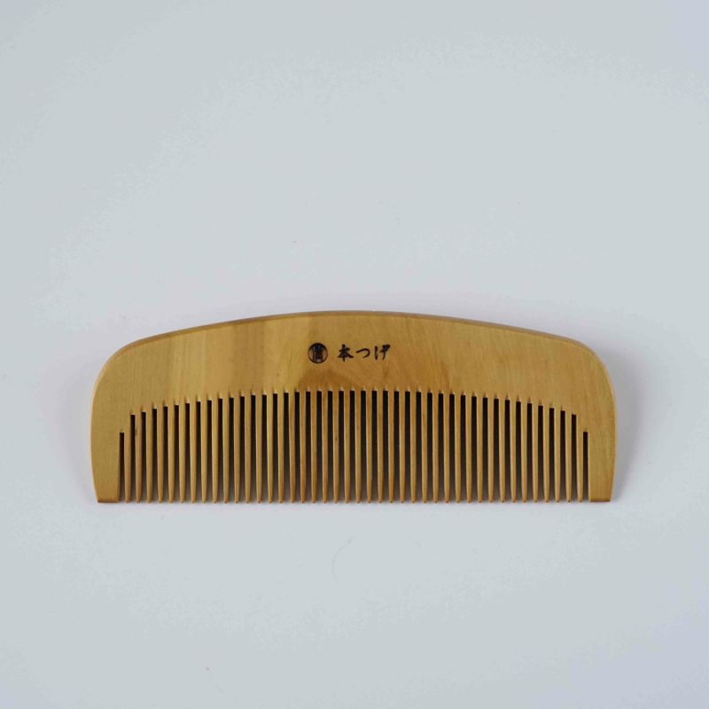 Handmade Japanese Tsuge (Boxwood) Comb with Hand-Woven Linen Case - Traditional Kyoto Hair Accessory for Women & Men | Perfect for Daily Styling, Gift Giving & Japanese Culture Enthusiasts