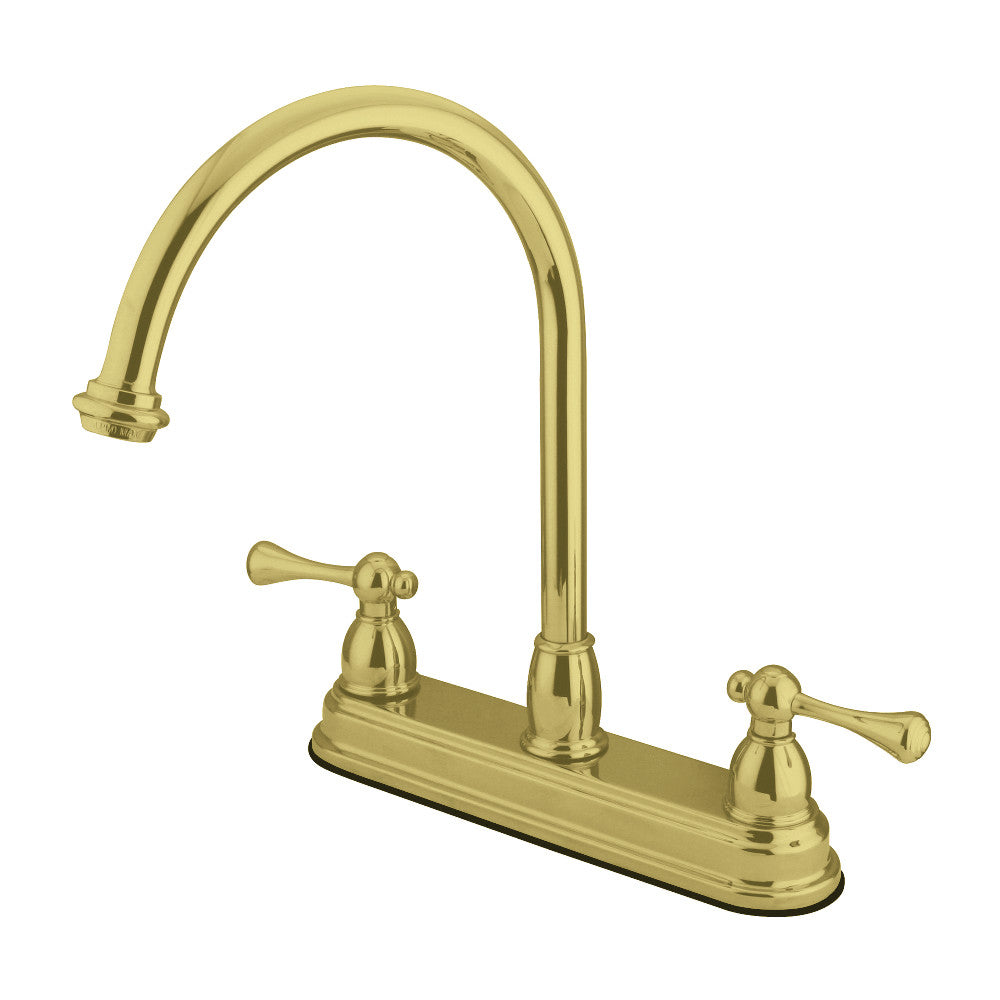 Kingston Brass KB3741BL 8 Inch Centerset Kitchen Faucet - Modern Single Handle Pull-Down Sprayer Faucet for Sink, Perfect for Home Kitchen & RV Use