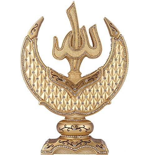 Islamic Table Decor - Crescent Moon & Allah Wall Art for Home & Mosque - Perfect for Ramadan, Eid & Prayer Room Decoration