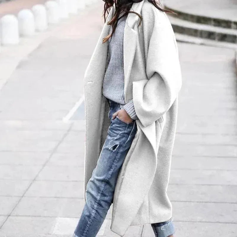 Women's Winter Thermal Wool Overcoat - Warm Long Coat for Cold Weather - Perfect for Outdoor Activities & Daily Wear
