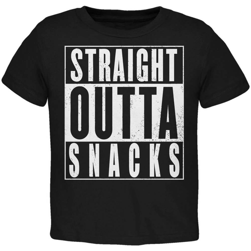 Old Glory Straight Outta Snacks Black Toddler T-Shirt - 3T Size | Cute American Flag Graphic Tee for Boys & Girls | Perfect for Playdates, Daycare & Patriotic Holidays