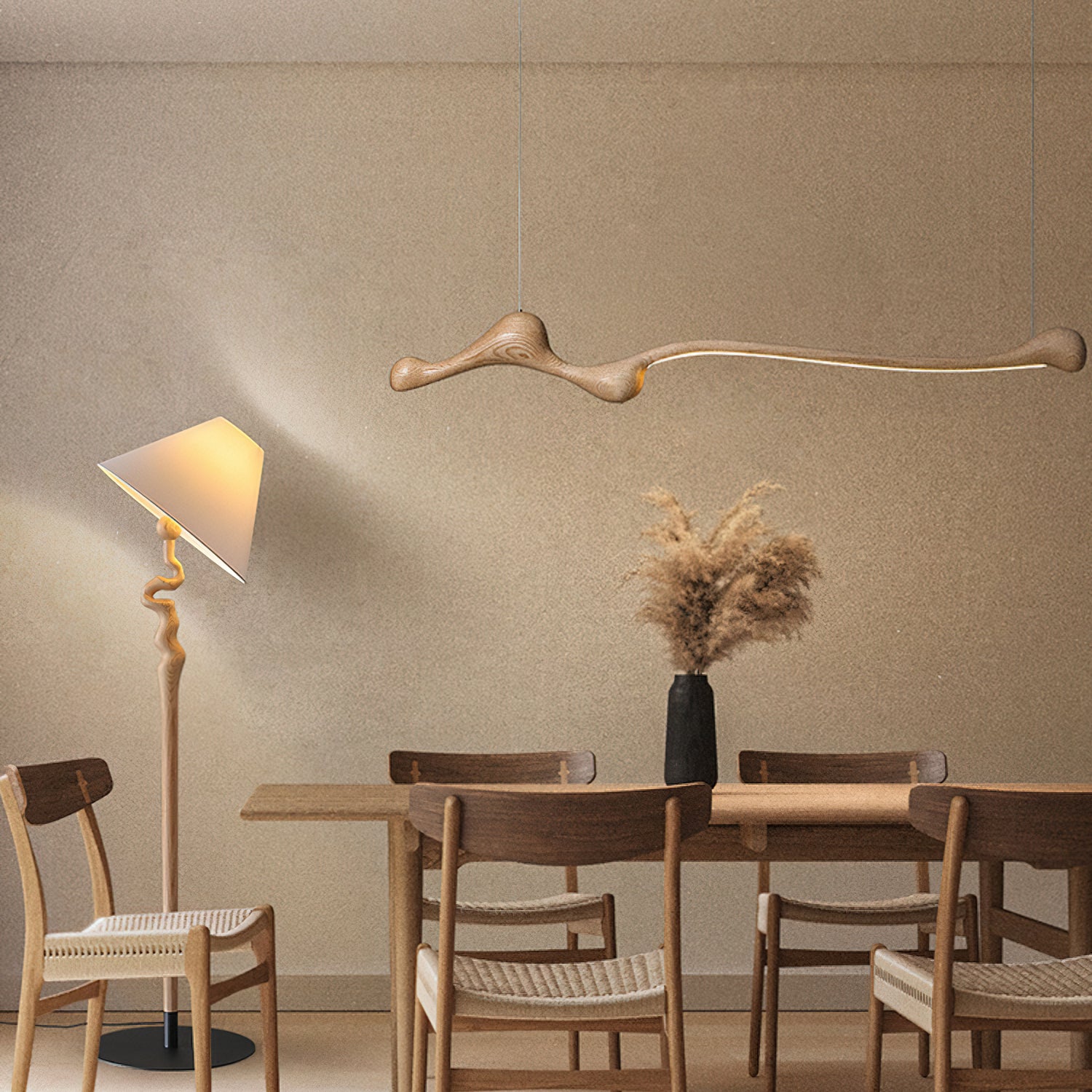Modern Curva Pendant Lamp - Sleek Hanging Light Fixture for Dining Room, Kitchen Island & Bedroom Decor | Adjustable Height LED Lighting