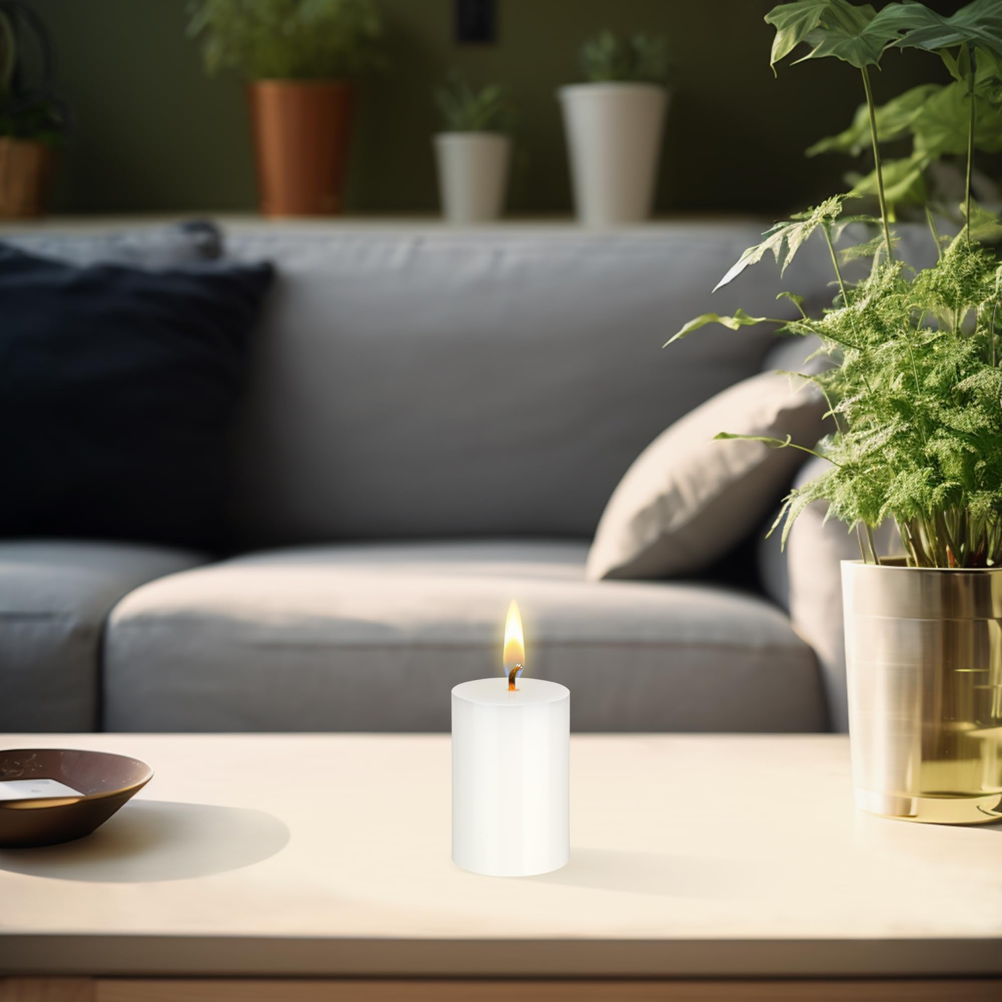 Premium Unscented White Pillar Candle - 2