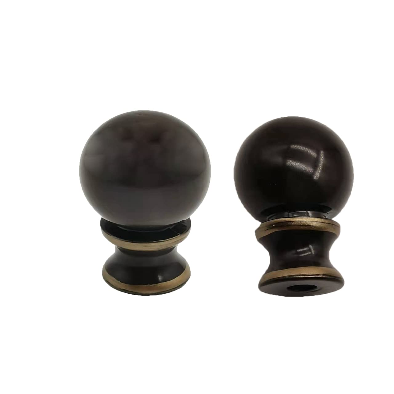 VOVCIG 2 Pack Brown Lamp Finials - 1.5 Inch Decorative Lamp Shade Cap Knobs for Harp Holder - Perfect for Table Lamps, Floor Lamps & Home Decor