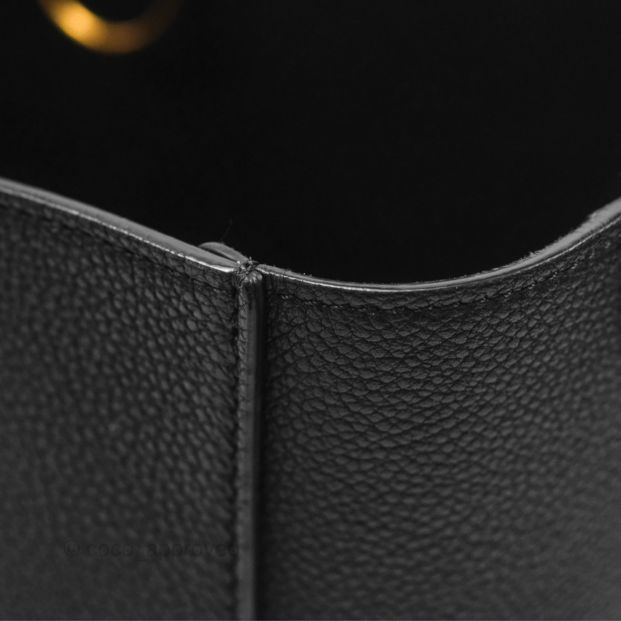 Celine Small Sangle Bucket Bag in Black Grained Calfskin with Gold Hardware | Luxury Crossbody Purse for Women | Perfect for Work, Travel & Everyday Use