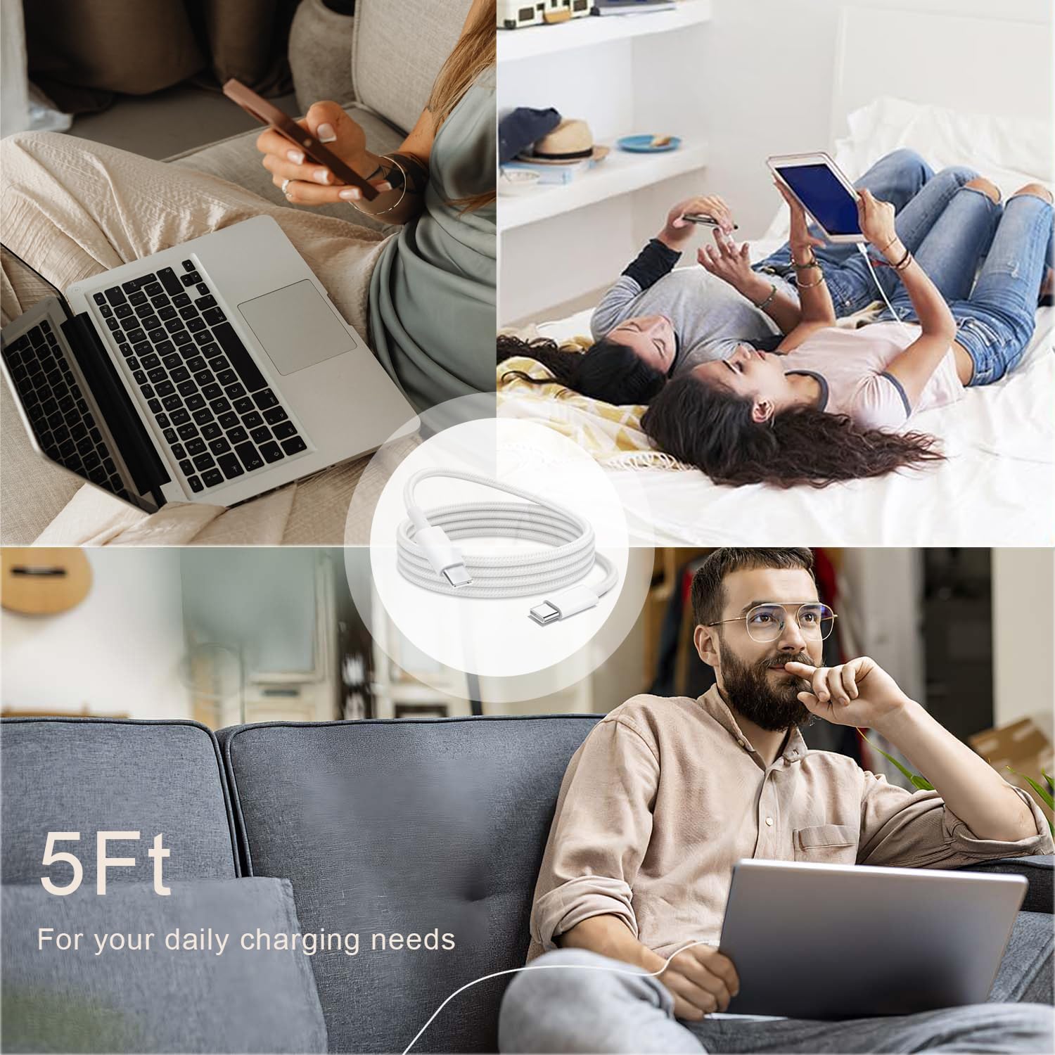 Original Apple Magic Keyboard Charger USB-C to USB-C Cable - Compatible with Magic Keyboard, Magic Mouse, iPad Keyboard & Magic Trackpad - Fast Charging Cord for Home, Office & Travel Use