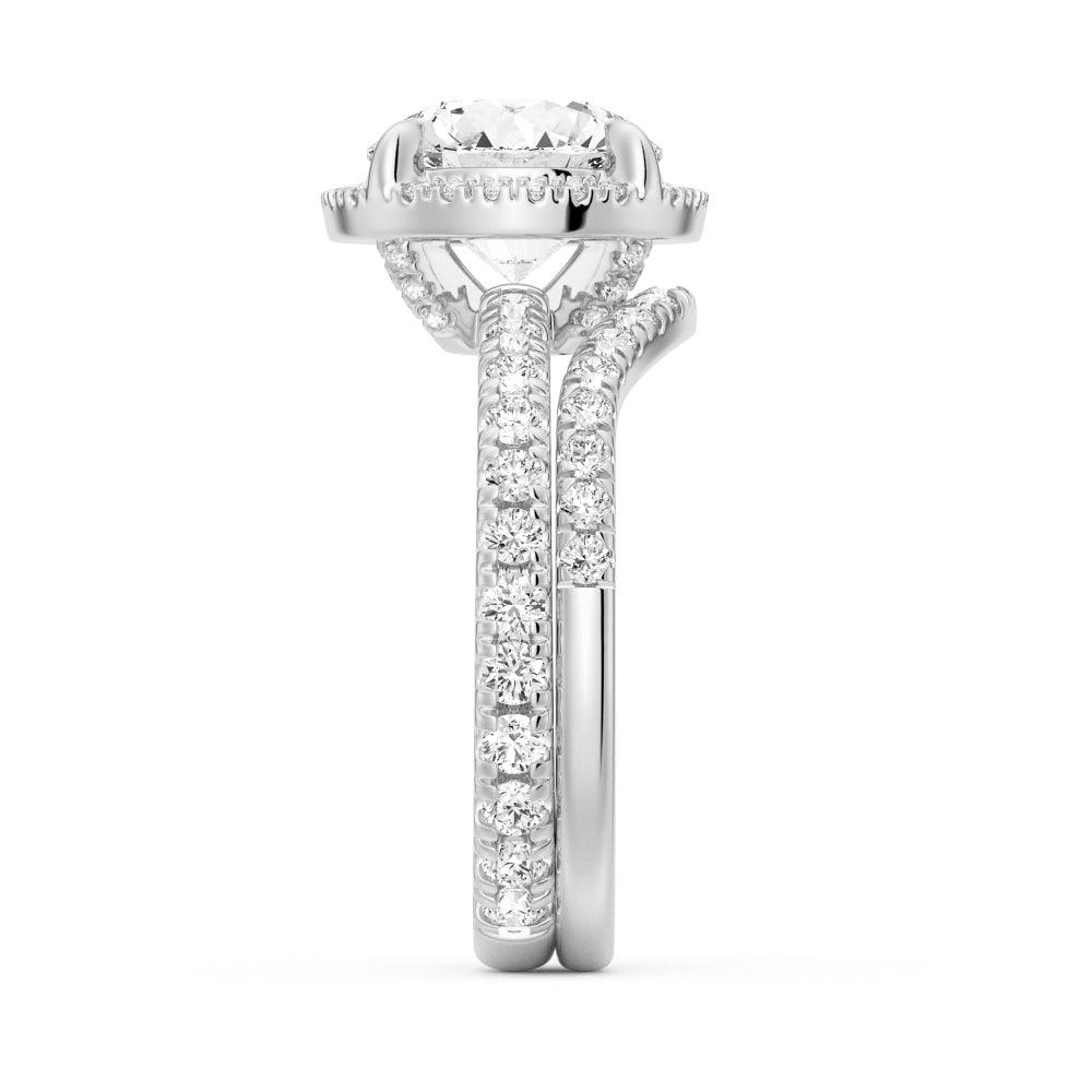 1ct Round Cut Moissanite Half Eternity Halo Engagement Ring for Women - Perfect for Proposals, Weddings & Anniversary Gifts