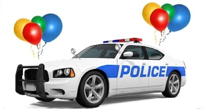 Police Car Edible Cake Topper - Fondant Decorations for Birthday Cakes, Party Desserts & Themed Celebrations
