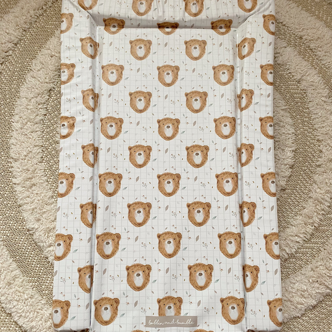 Premium Baby Changing Mat with Soft Bru Bear Print - Waterproof & Portable for Nursery, Travel & Diaper Changes