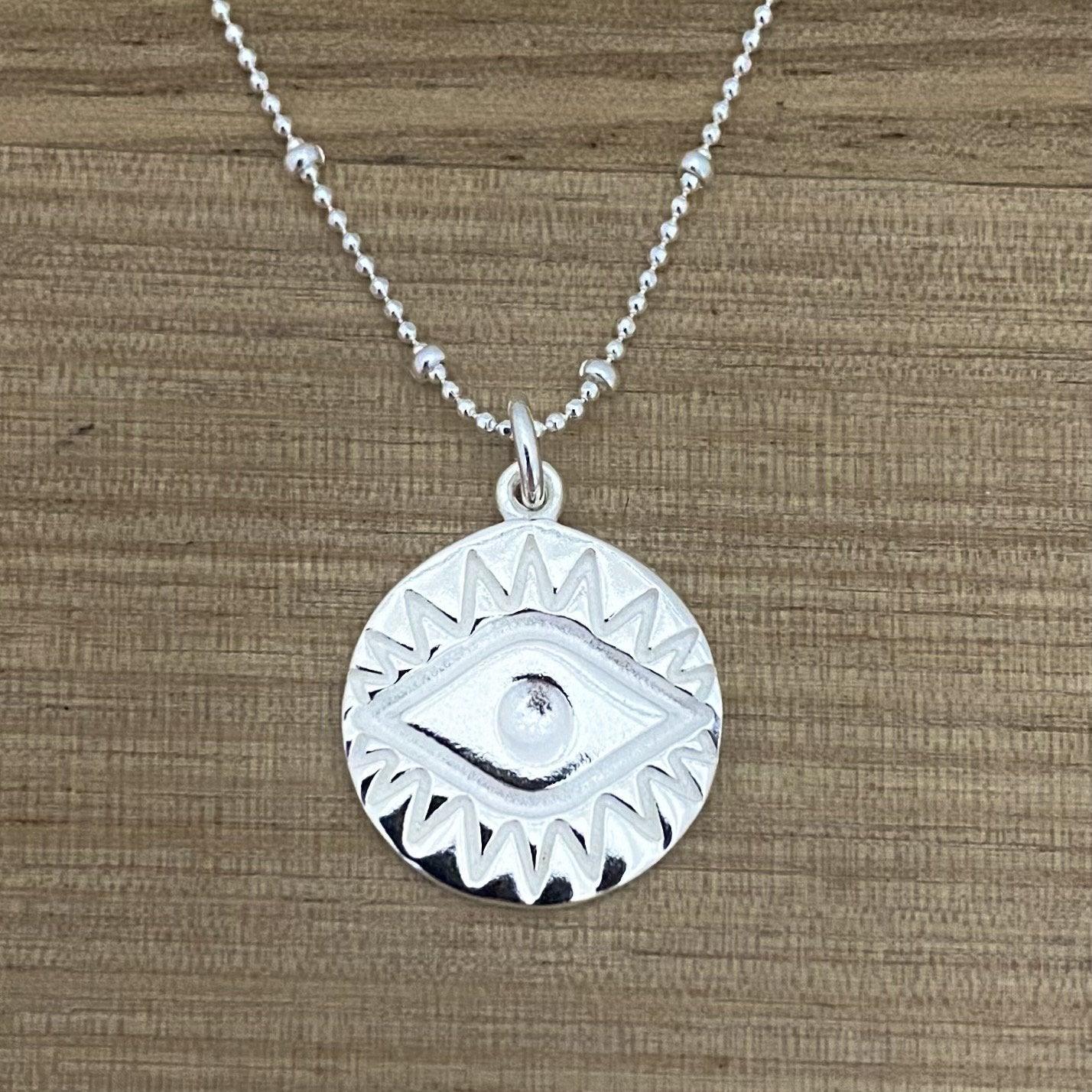 Laihas Prestige Spiritual Eye Sterling Silver Boho Necklace for Women - Elegant Handmade Jewelry for Meditation, Yoga & Boho Fashion