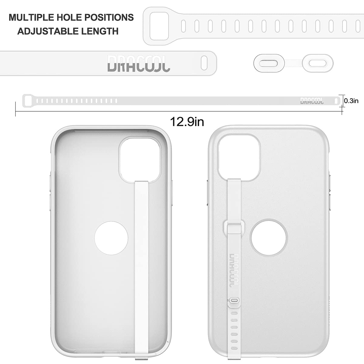 Dracool 2-Pack Silicone Phone Strap Grip Holder - Elastic Finger Loop Band for Secure Phone Grip - Universal Fit for iPhone, Samsung Galaxy & Most Smartphone Cases (Transparent) - Perfect for Gym, Running, Commuting & Everyday Use
