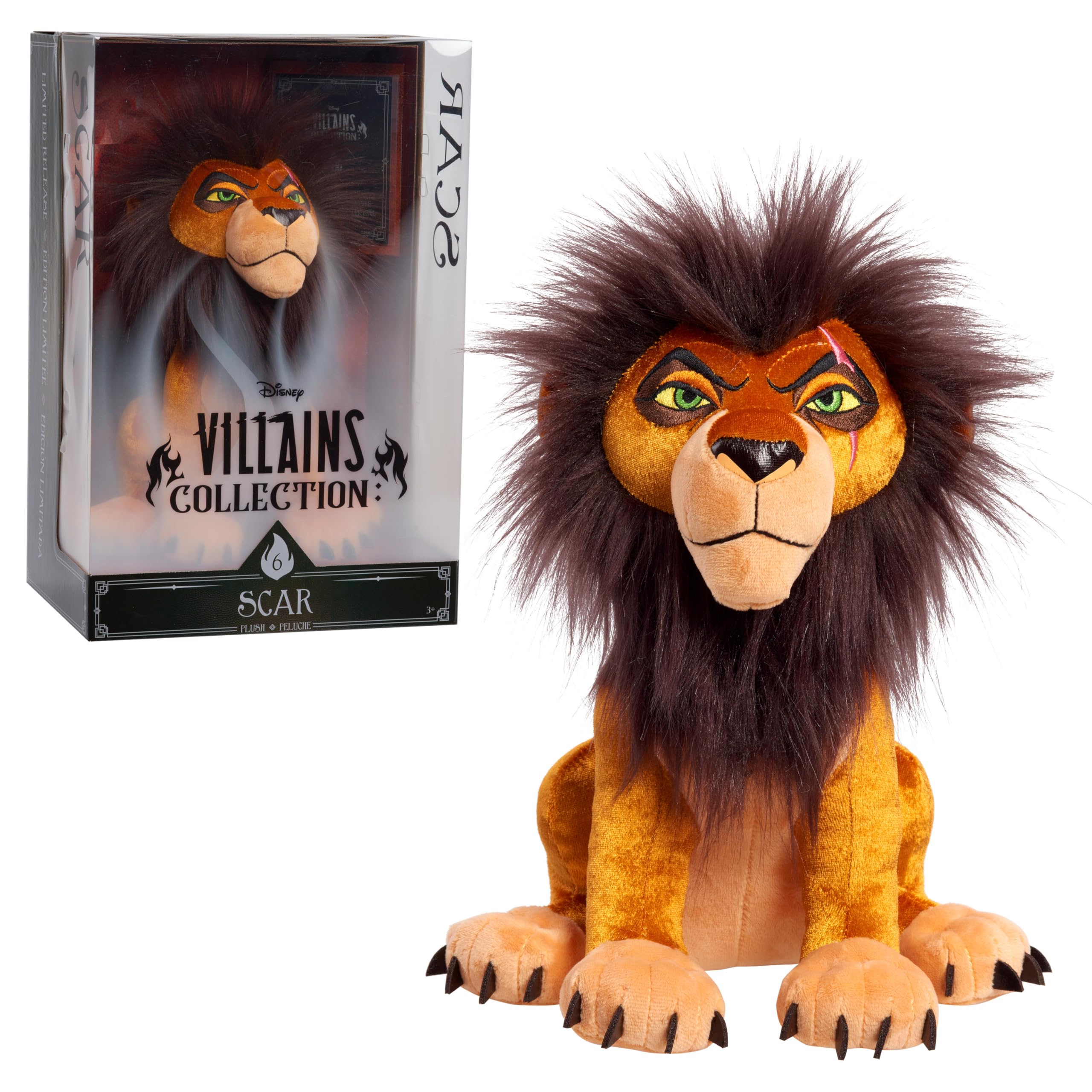 Disney Villains Scar 13-inch Plush Stuffed Animal Toy - The Lion King Collectible for Kids Ages 3+ | Perfect for Birthday Gifts, Disney Collections, and Lion King Themed Decor by Just Play
