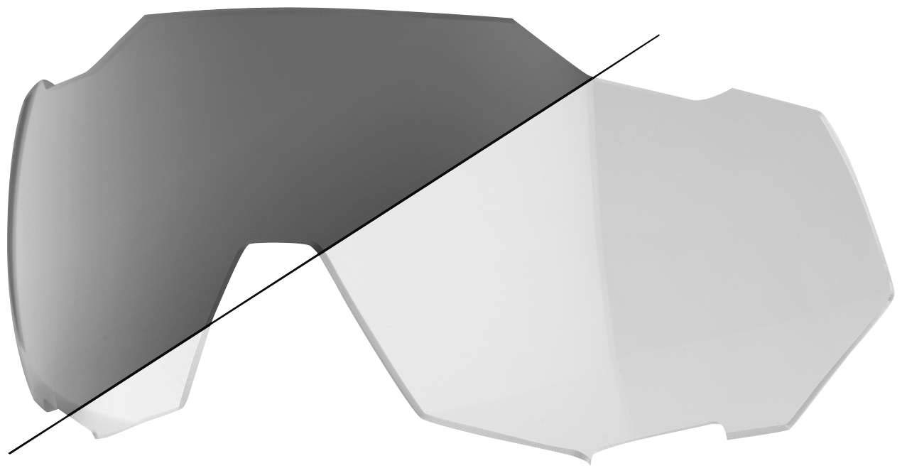 SPEEDTRAP Replacement Photochromic Lens - Clear to Smoke Transition for Motorcycle & Bike Goggles - UV Protection & Anti-Fog for Outdoor Sports & Riding