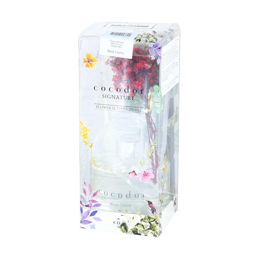 COCOD'OR Black Cherry Scented Flower Diffuser (200mL) - Aromatherapy Home Decor for Living Room, Bedroom & Office