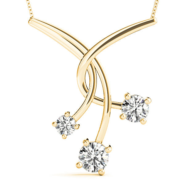 1.00 CTW Graduated Diamond Three Stone Necklace Pendant - Elegant Jewelry Gift for Women, Anniversary & Special Occasions