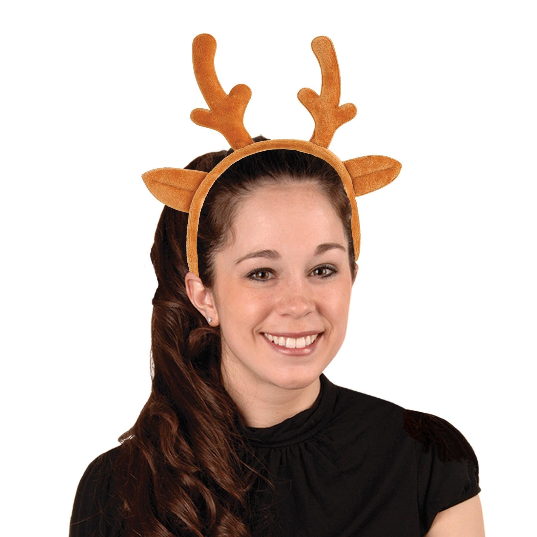 12 Pack Beistle Christmas Reindeer Antlers Headbands - Festive Holiday Party Accessories for Kids & Adults - Perfect for Christmas Parties, Family Gatherings & Office Celebrations