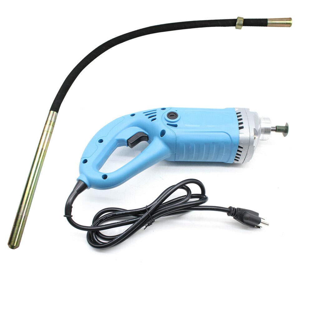 1300W Electric Concrete Vibrator for Construction - 110V 60Hz Air Bubble Remover & Leveling Tool - Perfect for Driveways, Foundations & Concrete Slabs