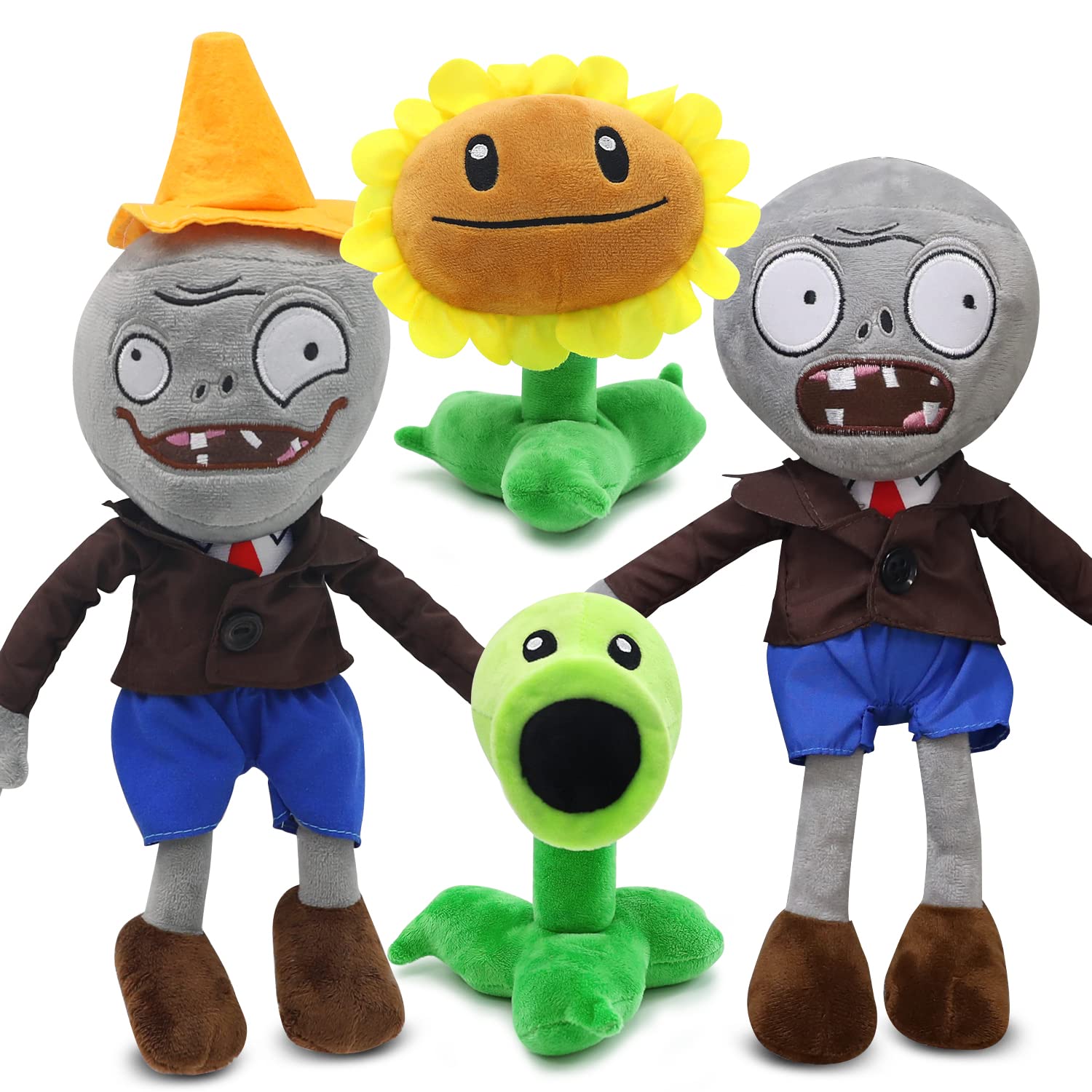 Maikerry 5pcs Plants vs Zombies Plush Toys Set - Soft Stuffed Animal Figures, Cute PVZ Character Dolls - Perfect Birthday Gifts for Kids, Boys & Girls - Great for Bedroom Decor, Party Favors & Game Collectibles