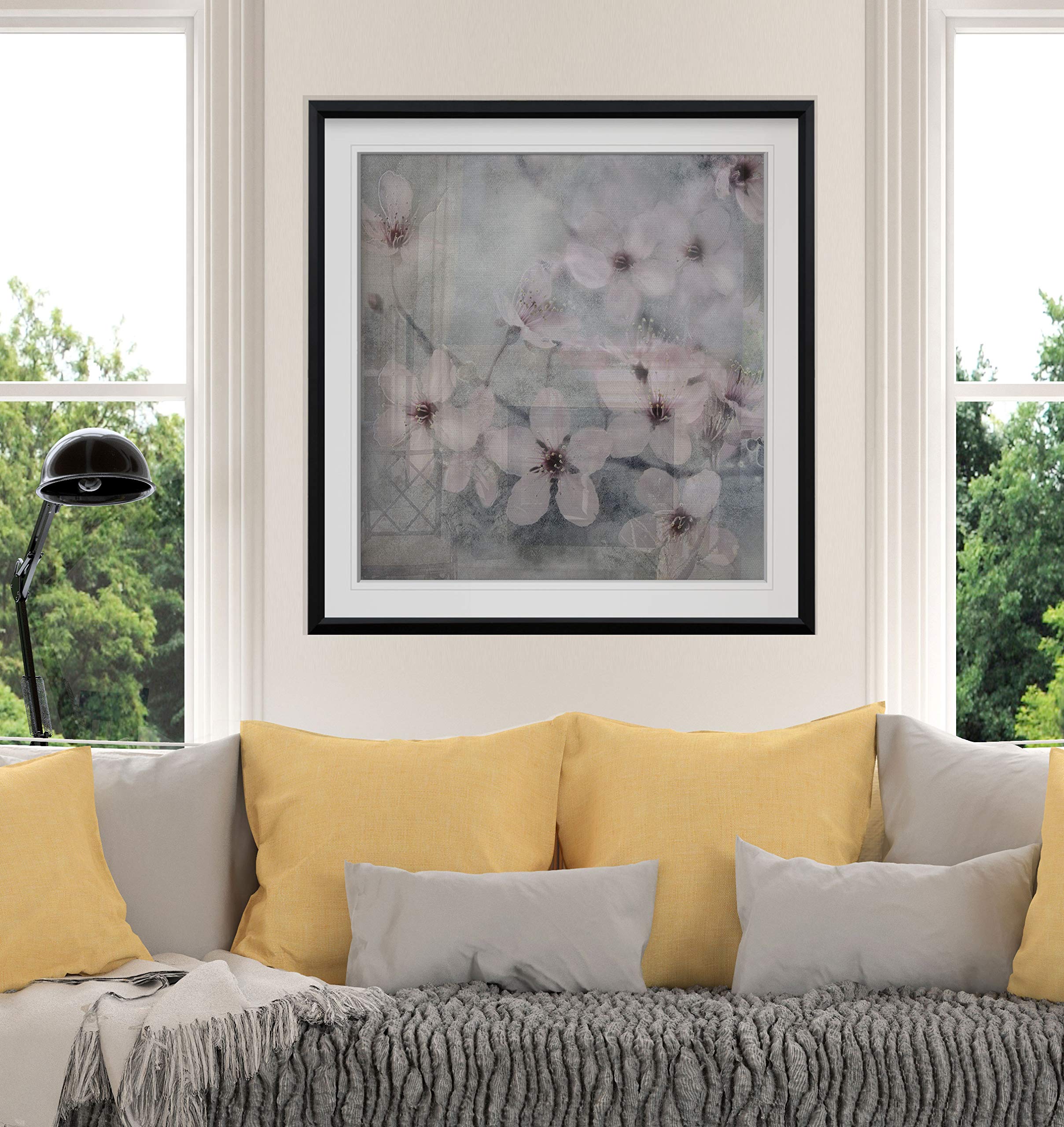 Spring Melody II Cherry Blossom Framed Wall Art - Giclee Canvas Print Modern Home Decor Painting for Living Room, Bedroom & Office | Floral Landscape Artwork