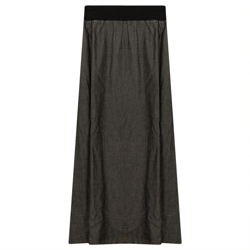 Long Cotton Skirt with Ribbed Elastic Waistband - Comfortable Summer Maxi Skirt for Women - Perfect for Beach, Vacation and Casual Outfits