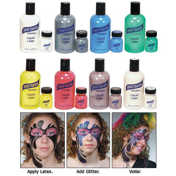 Graftobian Liquid Latex for Special Effects Makeup - Professional SFX Body Paint & Prosthetic Adhesive - Perfect for Halloween, Cosplay & Theater Costumes