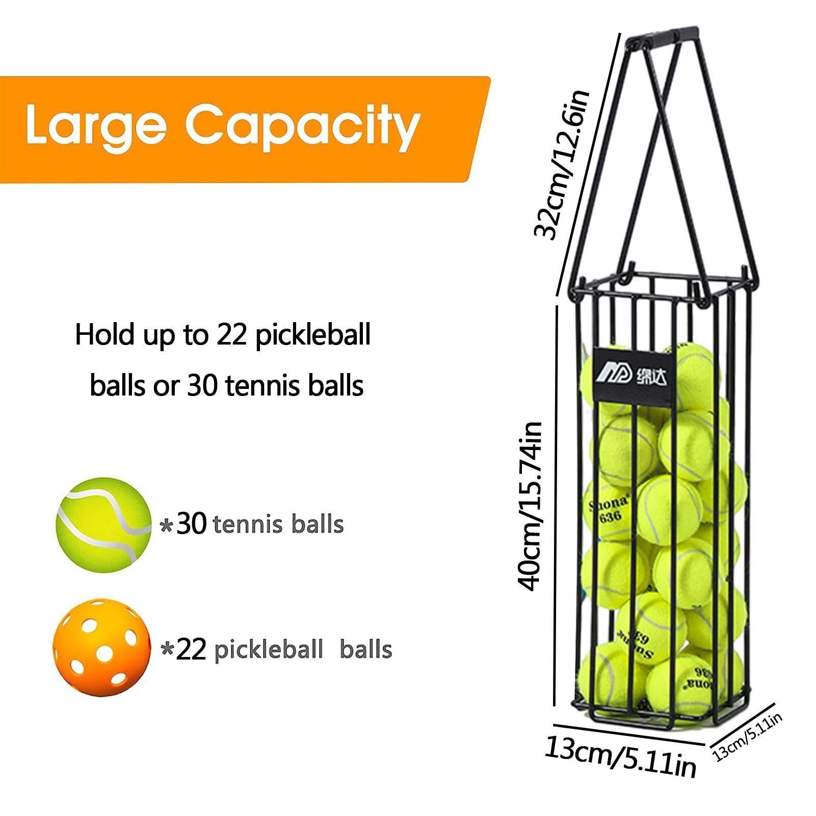 **Portable Tennis Ball Picker & Pickleball Collector - Easy Pickup Retriever Basket for Carrying & Storage | Perfect for Tennis Courts, Backyard Practice & Pickleball Games**
