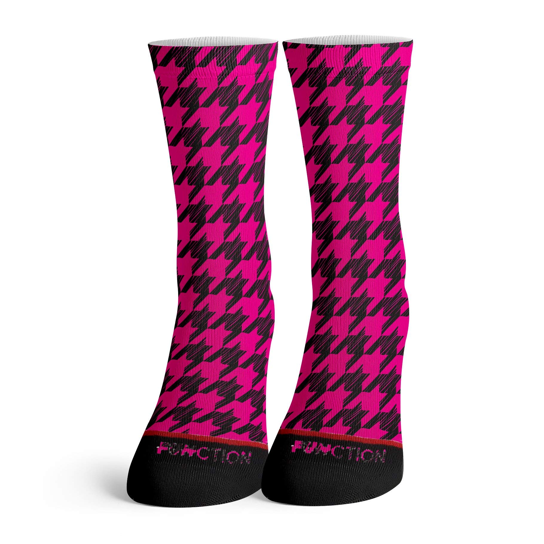 Pink Houndstooth Pattern Fashion Socks for Women - Stylish & Comfortable Crew Socks for Casual Wear, Office, and Daily Outfits
