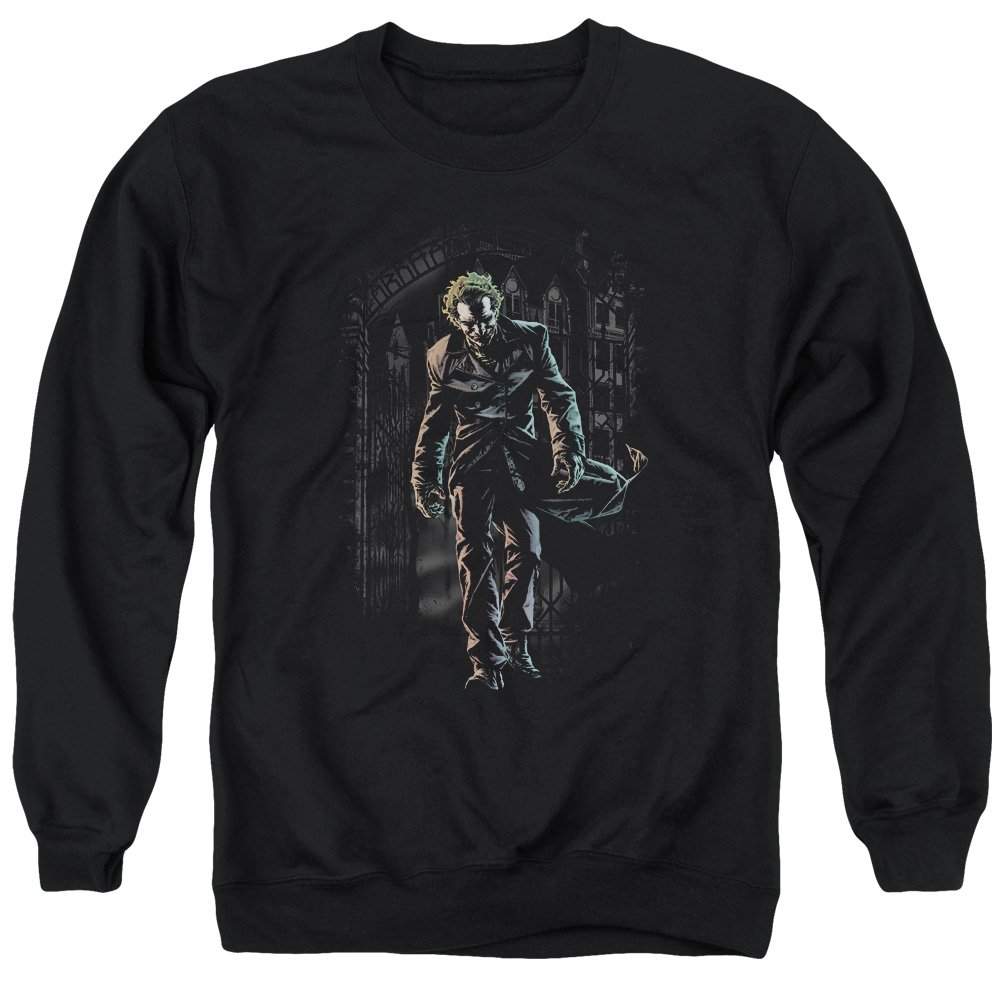 Batman Joker Leaves Arkham Unisex Crewneck Sweatshirt for Men & Women - Casual Wear, Cosplay & Superhero Fan Gift