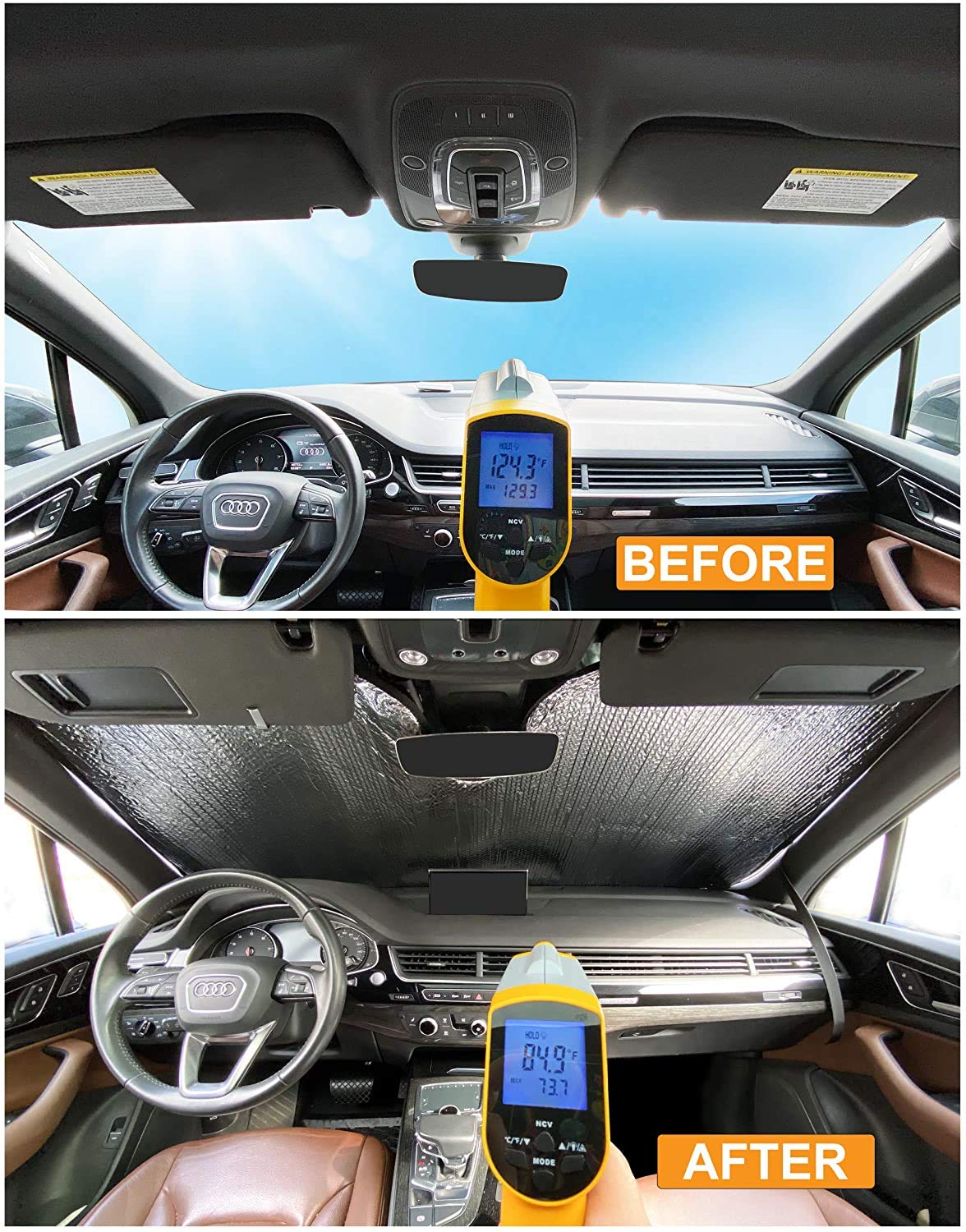 YelloPro Custom Fit Rear Tailgate Window Sunshade for 2013-2017 Honda Accord Sedan (All Trims) - UV Reflective Sun Protection Car Accessory for Summer Driving & Parking