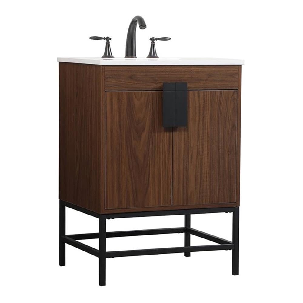 36 Inch Modern Under Sink Bathroom Storage Cabinet - Elegant Blue Vanity Organizer with Backsplash for Bathroom Decor | Space-Saving Solution for Towels, Toiletries & Cleaning Supplies