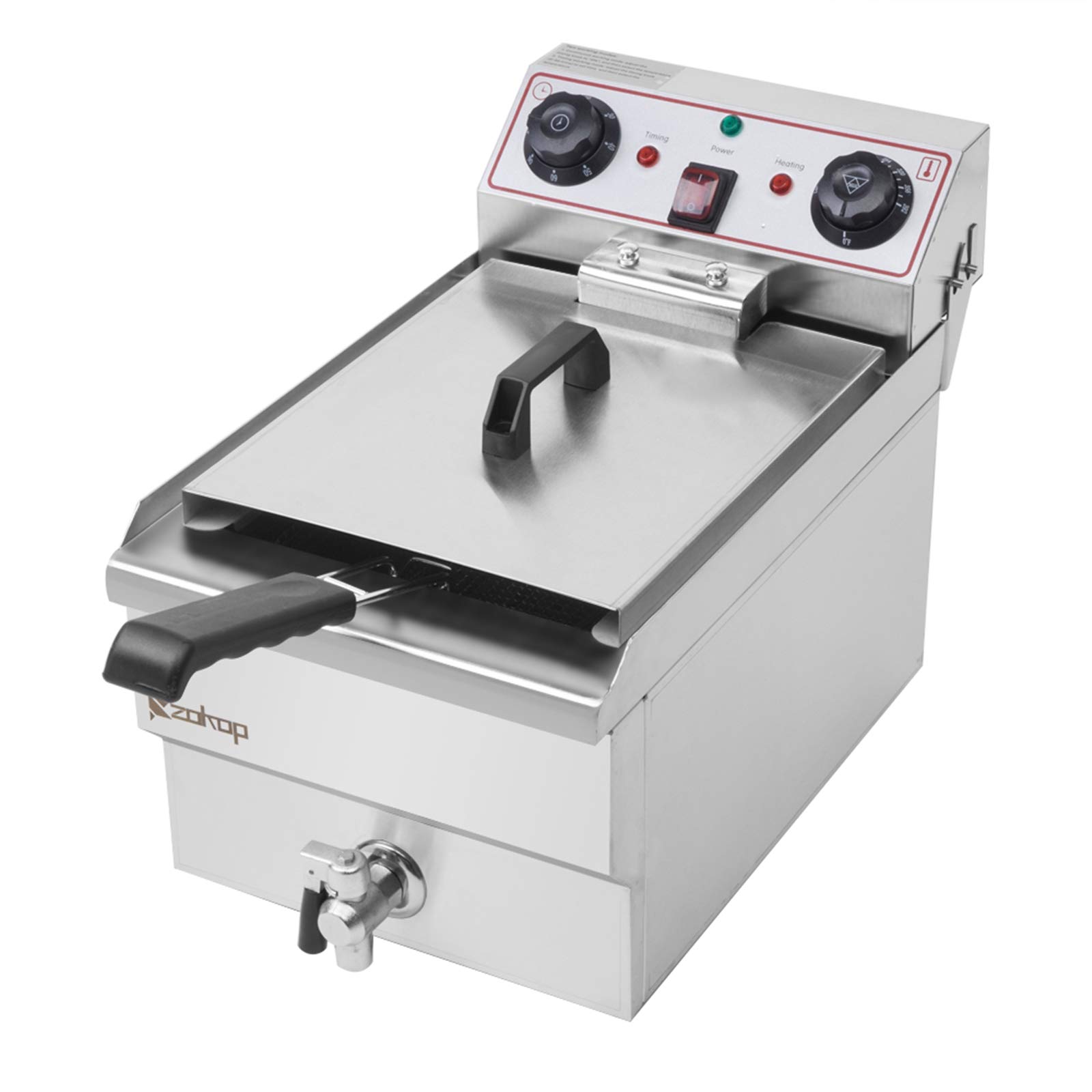 Ochine Commercial Stainless Steel Electric Deep Fryer - Single/Double Countertop Oil Fryer with Removable Basket & Temperature Control - Perfect for Restaurants, Food Trucks & Home Kitchens (Fast USA Shipping)