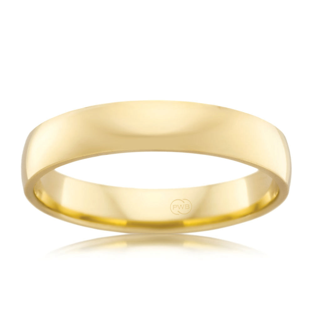 9ct Yellow Gold 4mm Crescent Moon Ring - Size S - Perfect for Everyday Wear, Boho Jewelry & Gift Giving