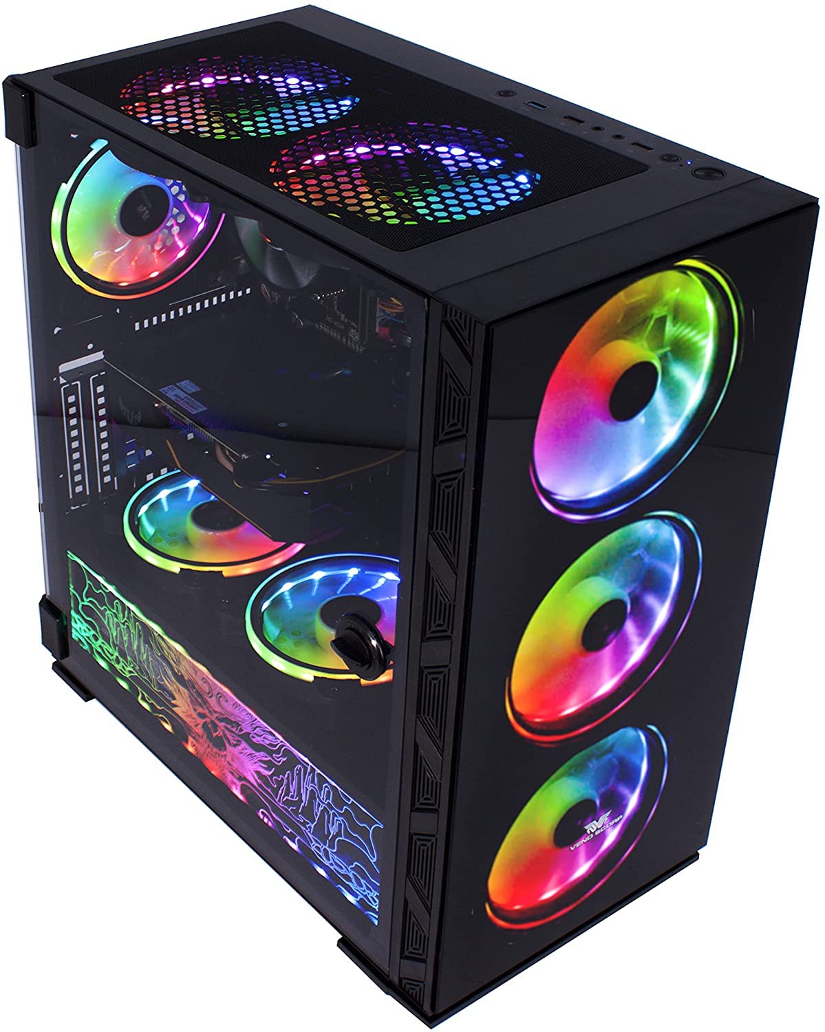Veno Scorp Gaming PC - Intel Core i5 4.3GHz, 16GB RAM, GT 1030 2GB Graphics, 240GB SSD + 1TB HDD, Windows 10, Wi-Fi, NeonZilla 8 ARGB Case (Renewed) - Perfect for Esports, Streaming & High-Performance Gaming