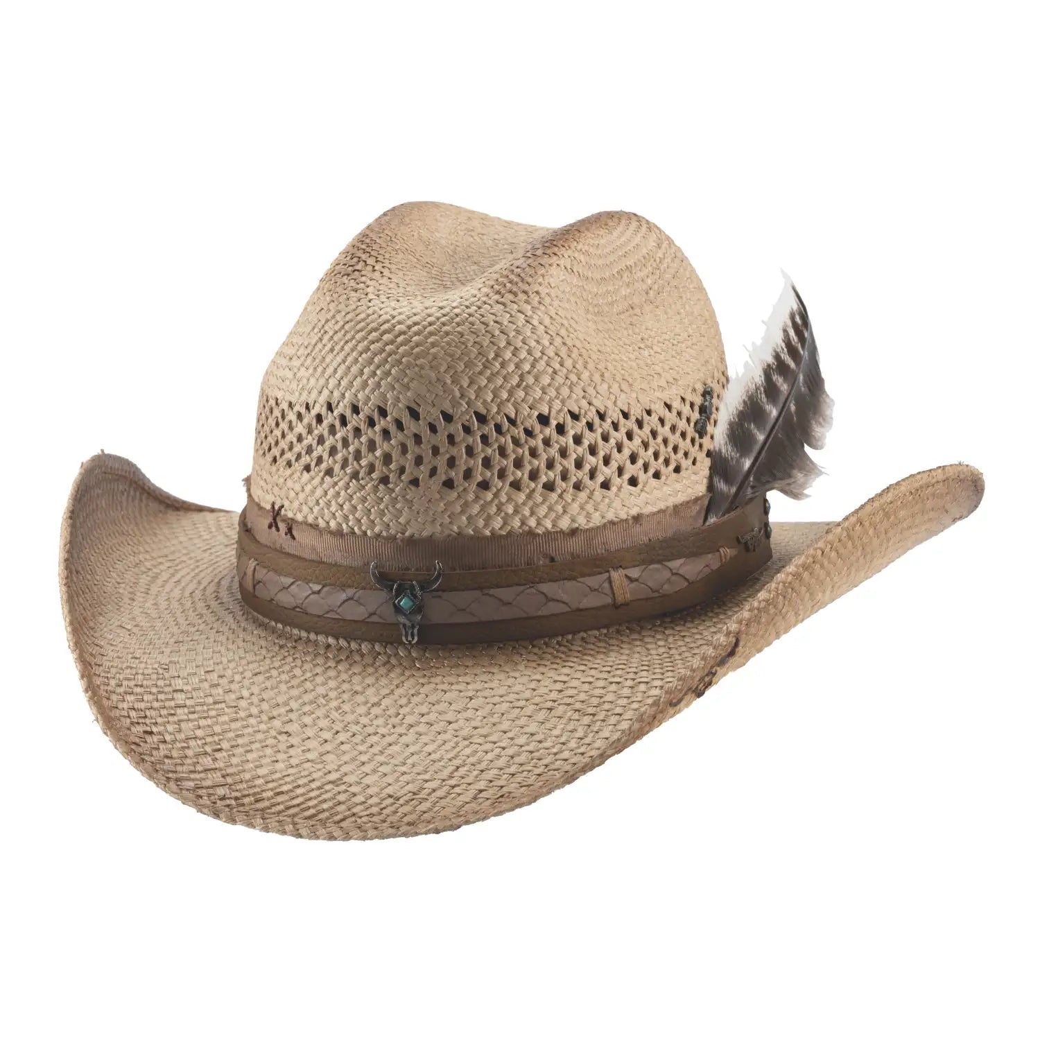 Genuine Panama Straw Cowboy Hat - Bullhide Wagon Mound Style for Men & Women | Perfect for Western Rides, Outdoor Adventures & Country Music Festivals