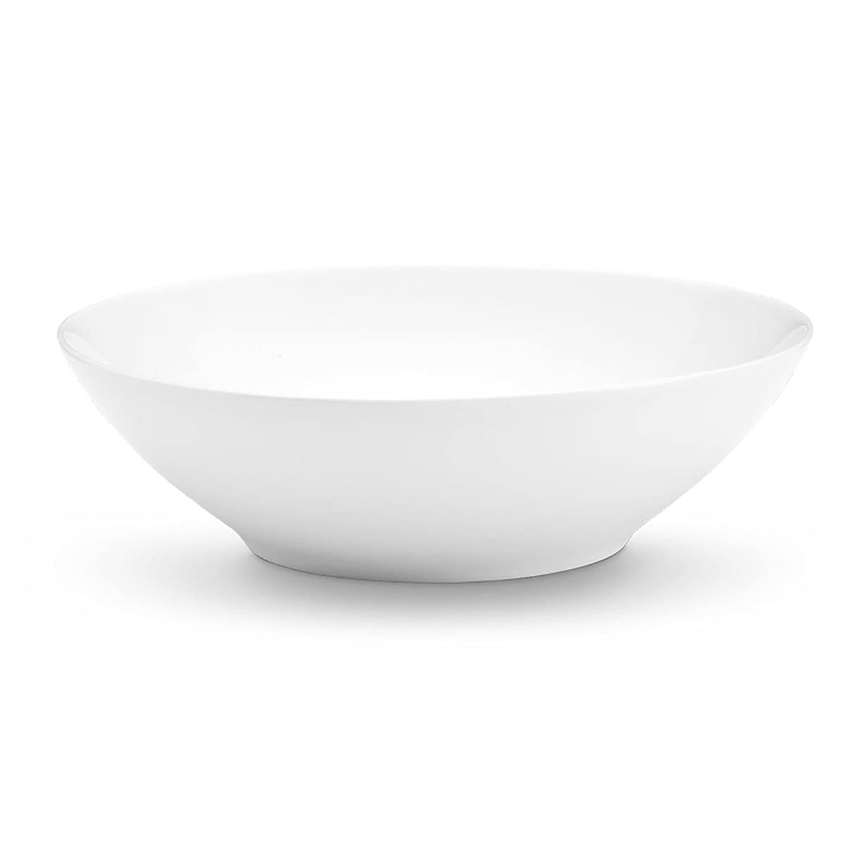 Pillivuyt Cecil Shallow White Porcelain Bowl - 14.25 Inches Xtra Large 4.5Qt Serving Dish for Entertaining, Salad, Pasta & Family Dinners