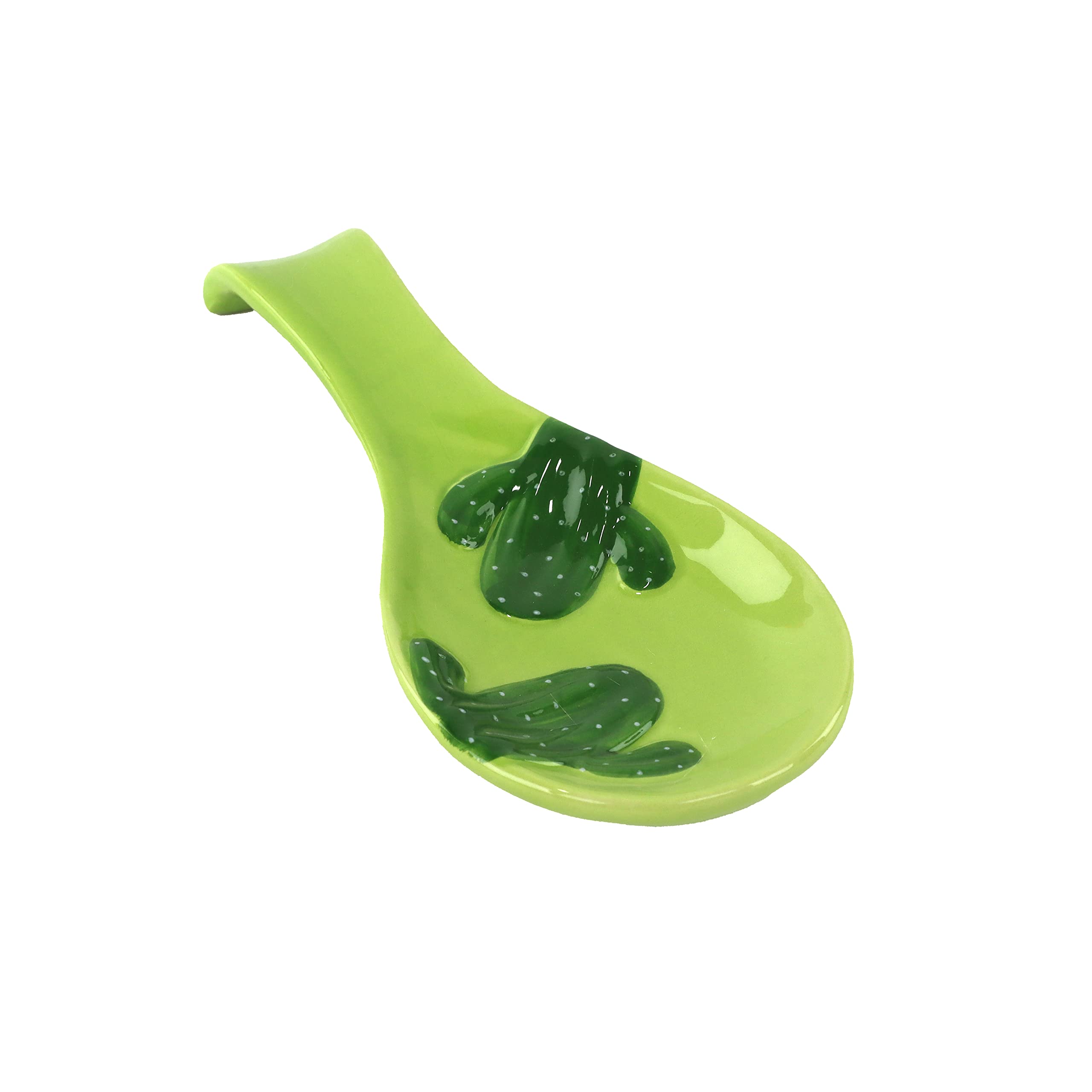 Ceramic Spoon Rest - Cactus Design Kitchen Utensil Holder for Ladles & Spoons | Perfect for Cooking, Serving & Countertop Organization