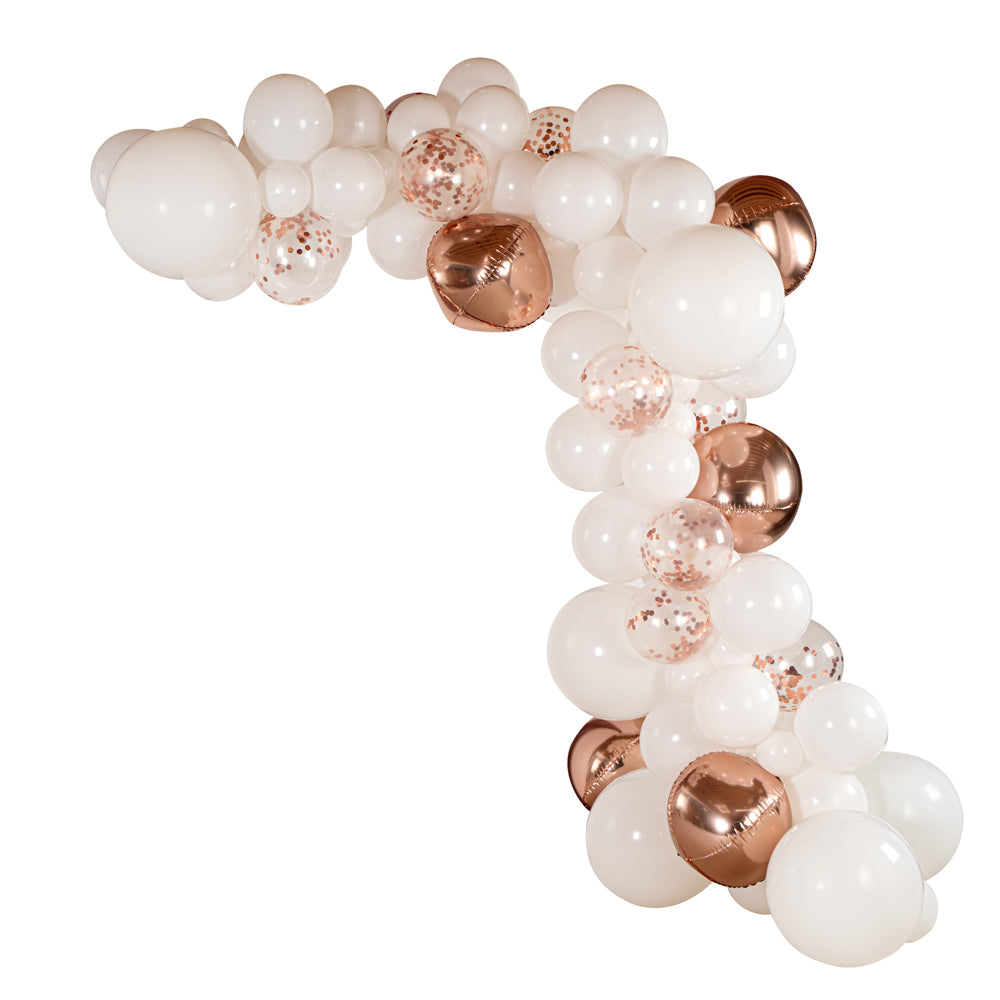 Balloon Arch Kit - 113 Pieces White & Rose Gold Balloon Garland for Parties, Weddings, Baby Showers - Premium Decoration Set with Balloon Pump & Accessories