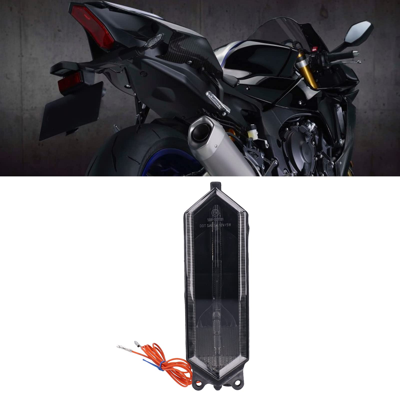 High-Quality LED Motorcycle Tail Light Compatible with YAMAHA YZF-R1 (2015-2020), YZF-R1 M (2015-2018), YZF-R1 S (2016-2018), YZF-R6 (2017-2020) - Enhanced Visibility & Safety for Night Riding