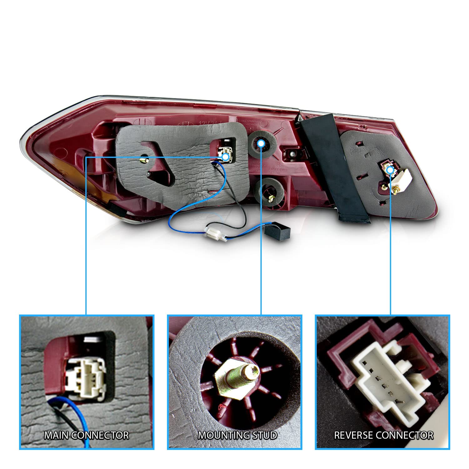 AmeriLite Red/Clear LED Tail Lights Set for Mercedes Benz E-Class Sedan - Left & Right Side Pair - Enhanced Visibility & Style for Night Driving & Custom Car Upgrades