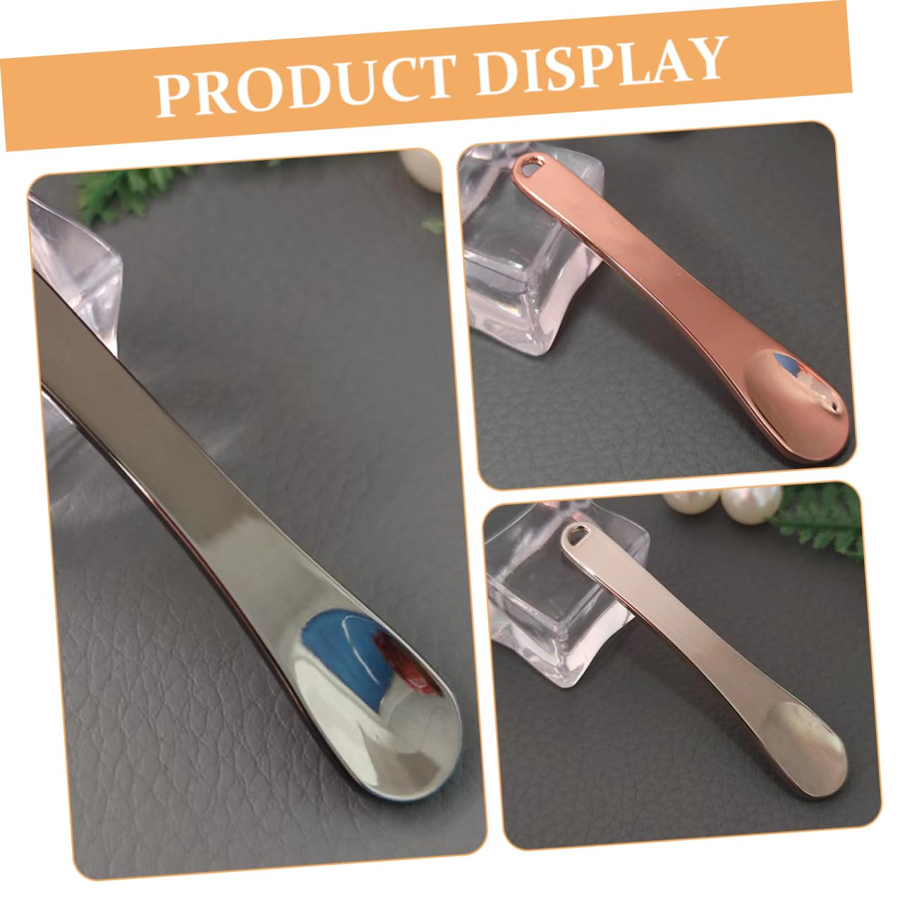3Pcs Zinc Alloy Cosmetic Spoons - Facial Massage & Skincare Tools for Makeup, Lotion Application & Beauty Routine | Perfect for Spa, Home Skincare & Professional Use