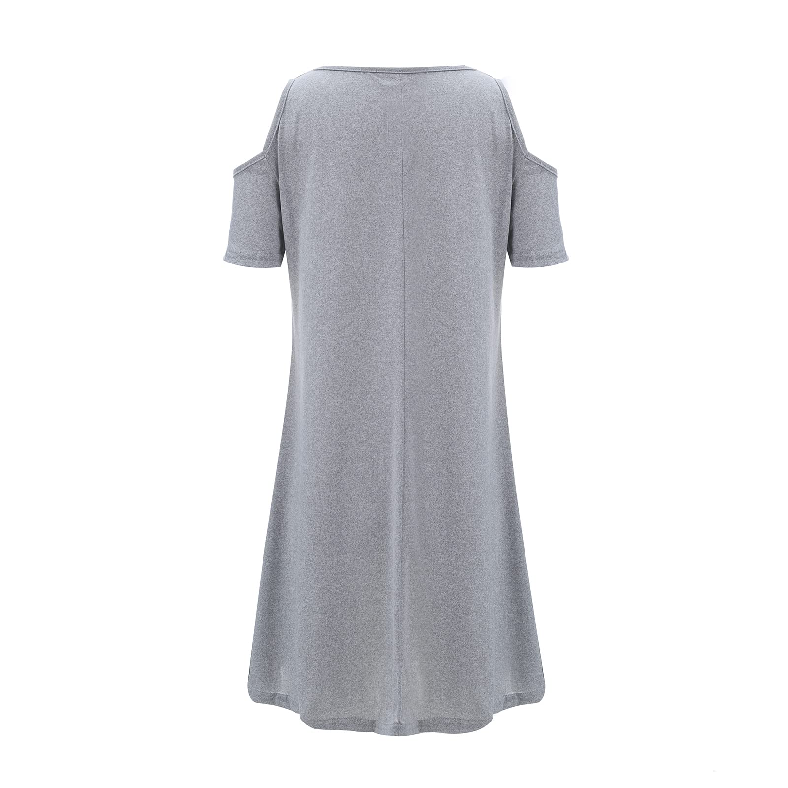 Women's Floral Cold Shoulder T-Shirt Dress - Summer Short Sleeve Swing Dress with Flowy Design | Perfect for Beach Vacation, Date Night & Casual Outings