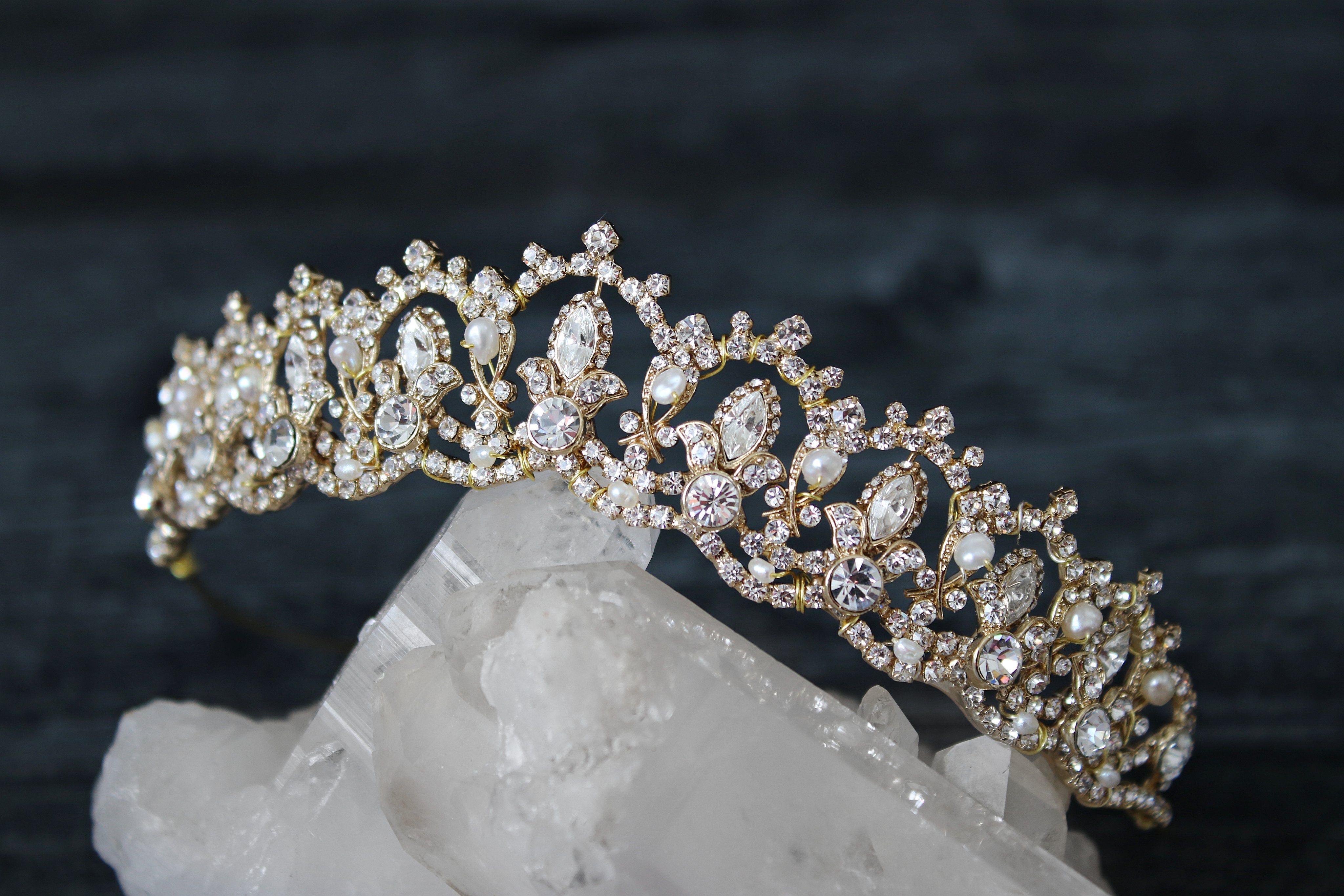 Elegant Freshwater Pearl Bridal Tiara - Perfect for Weddings, Prom & Special Occasions | SERENA Collection