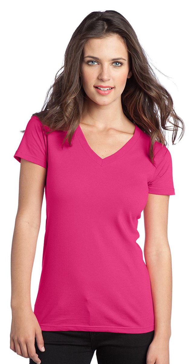 District Women's Concert V-Neck Soft Tee Shirt - Comfortable Cotton T-Shirt for Casual Wear & Music Events - Charcoal Small
