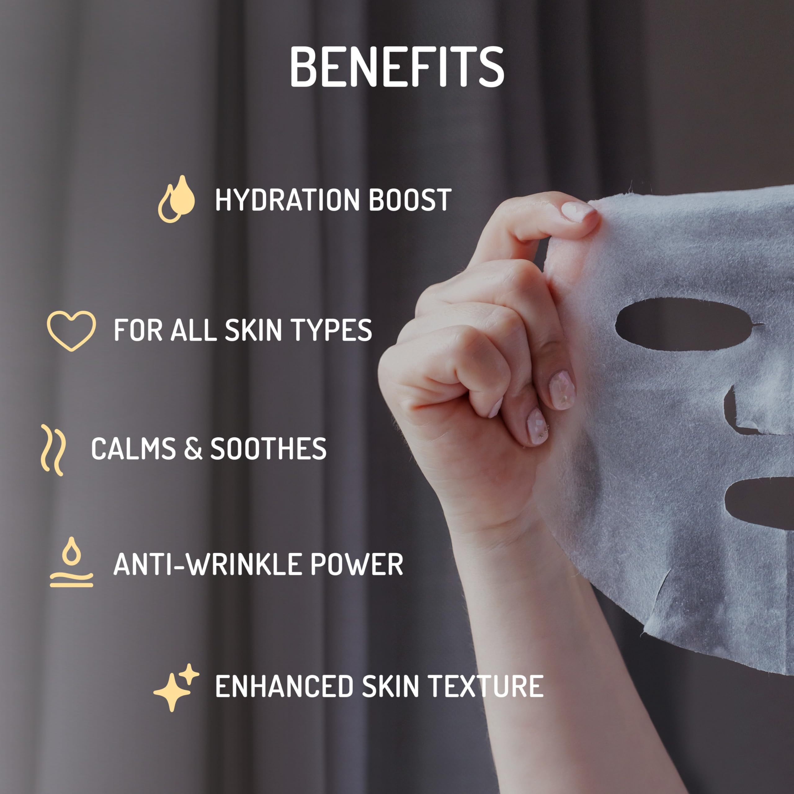 Eve Hansen Sheet Masks Set - 10 Pack Collagen & Hydrating Face Mask with Hyaluronic Acid & Red Wine Extract | Korean Skincare for Glowing Skin | Perfect for Spa Night, Travel & Self-Care Routine