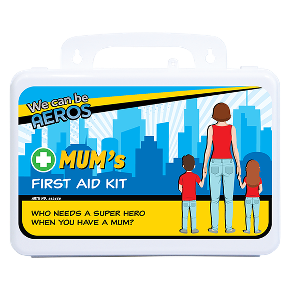 MUM'S 2 Series Waterproof First Aid Kit - 21 x 7.5 x 13cm Compact Plastic Medical Emergency Box for Home, Car, Travel & Outdoor Adventures