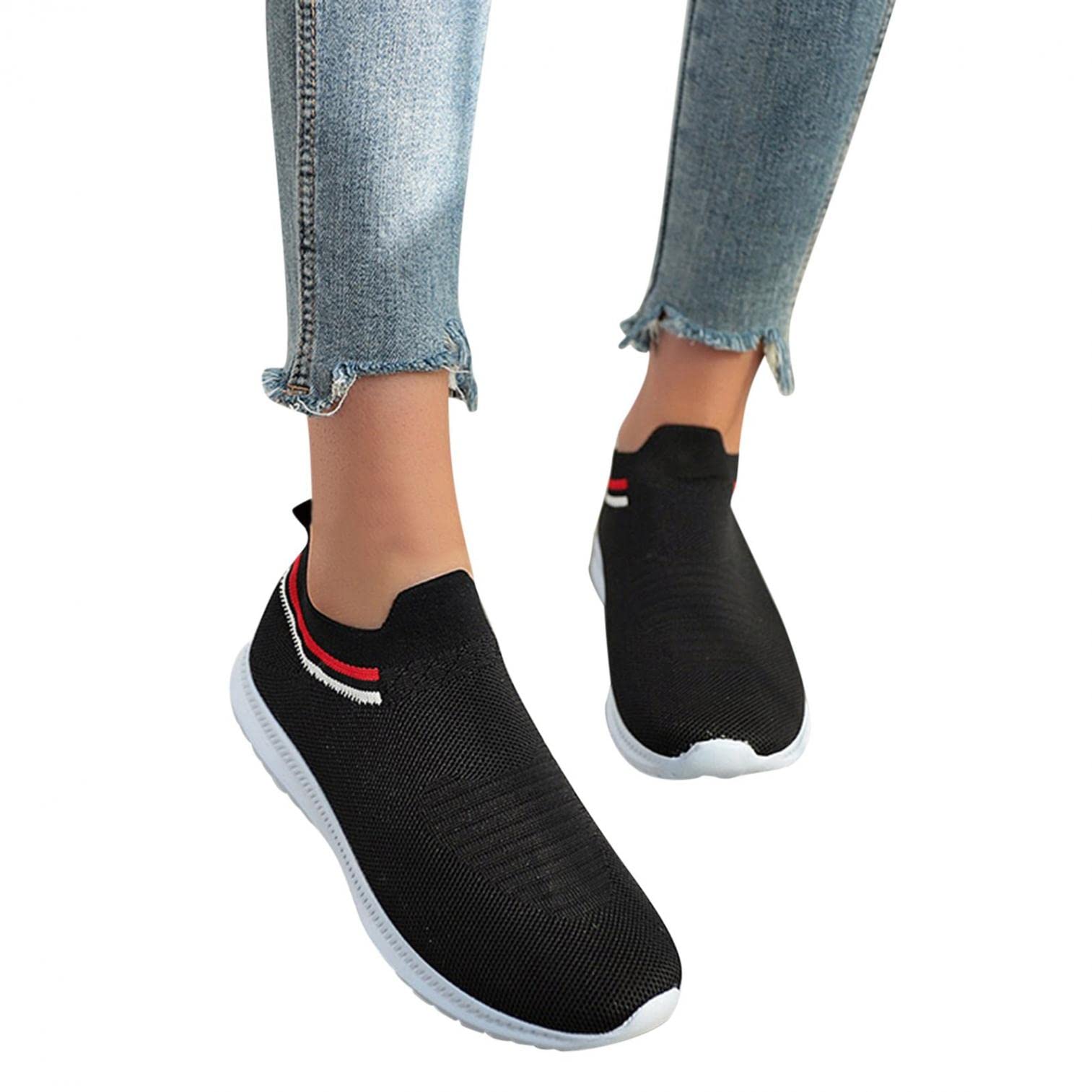 AODONG Women's Slip-On Sneakers - Comfortable Walking & Running Shoes - Lightweight Canvas Casual Shoes with Knotbow Design - Perfect for Walking, Running, Gym, Travel & Everyday Wear