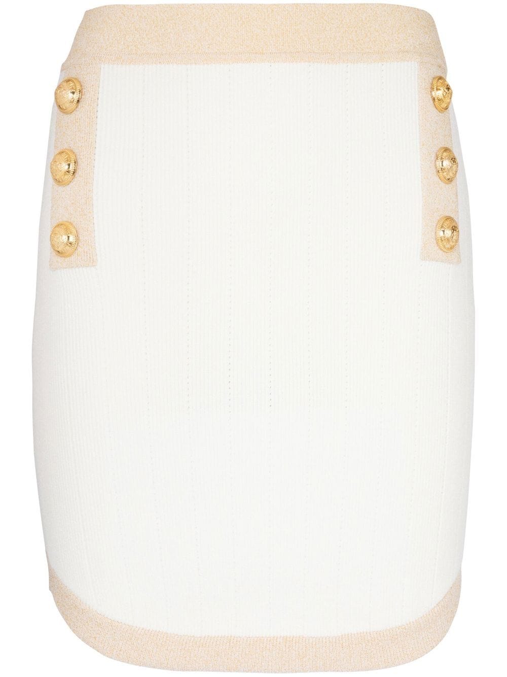 Balmain Women's Beige Skirt - Elegant High Waist A-Line Skirt for Office, Party & Special Occasions
