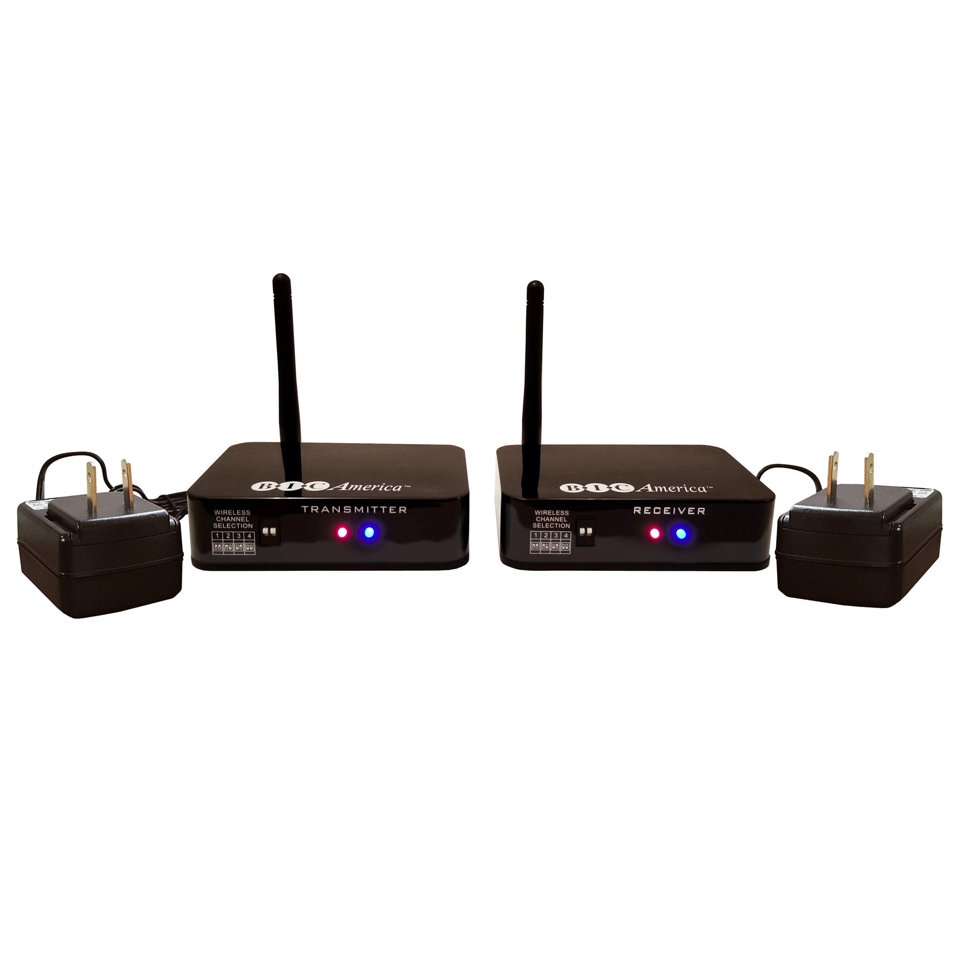 BIC America WTR-Sys Wireless Transmitter & Receiver Kit for Wireless Subwoofers & Speakers - 8.3x8.3x2.2 Inches - Perfect for Home Theater & Audio Systems