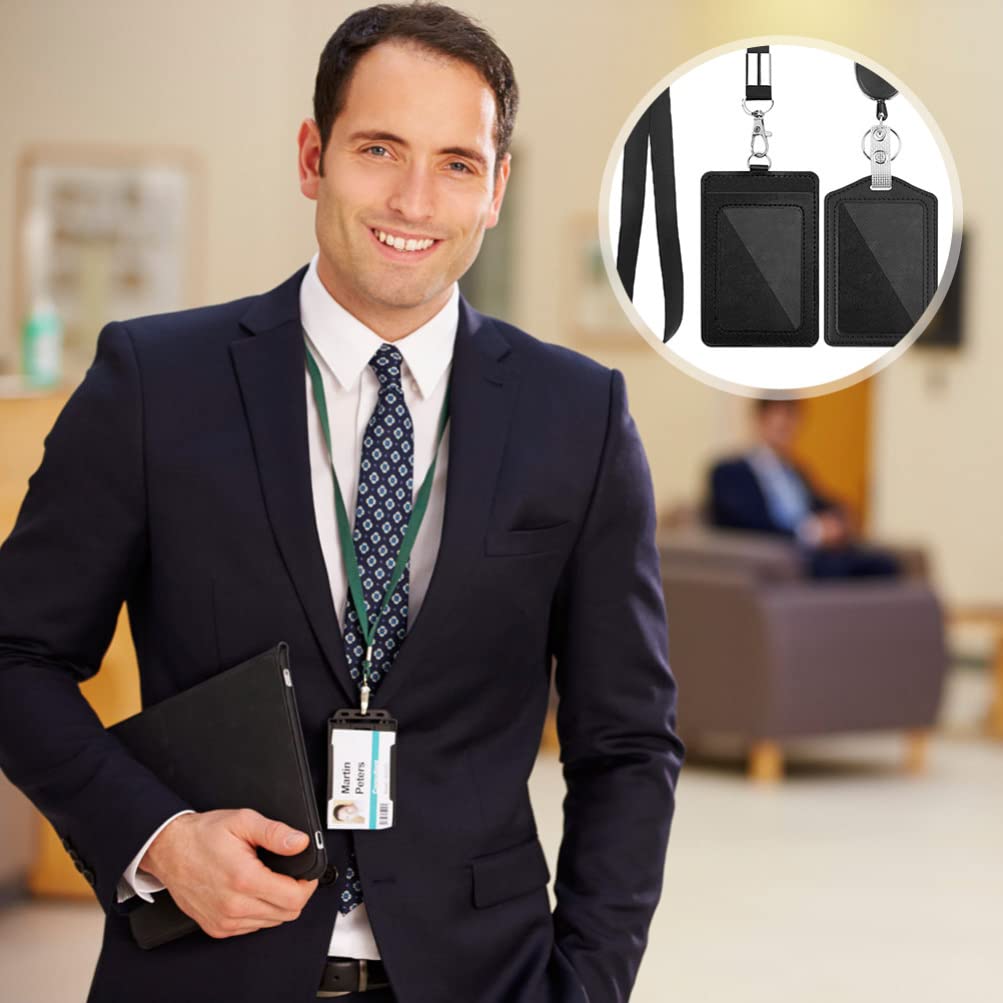 1 Set Durable ID Badge Holder with Can Buckle - Secure Work Access Card Holder for Employees, Students & Professionals | Perfect for Office, School, Campus & Events