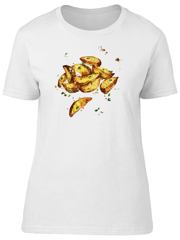 Watercolor Potato Wedges Graphic T-Shirt for Men - Casual Streetwear, Funny Foodie Gift, Unisex Soft Cotton Tee for Everyday Wear & Gamer Outfits